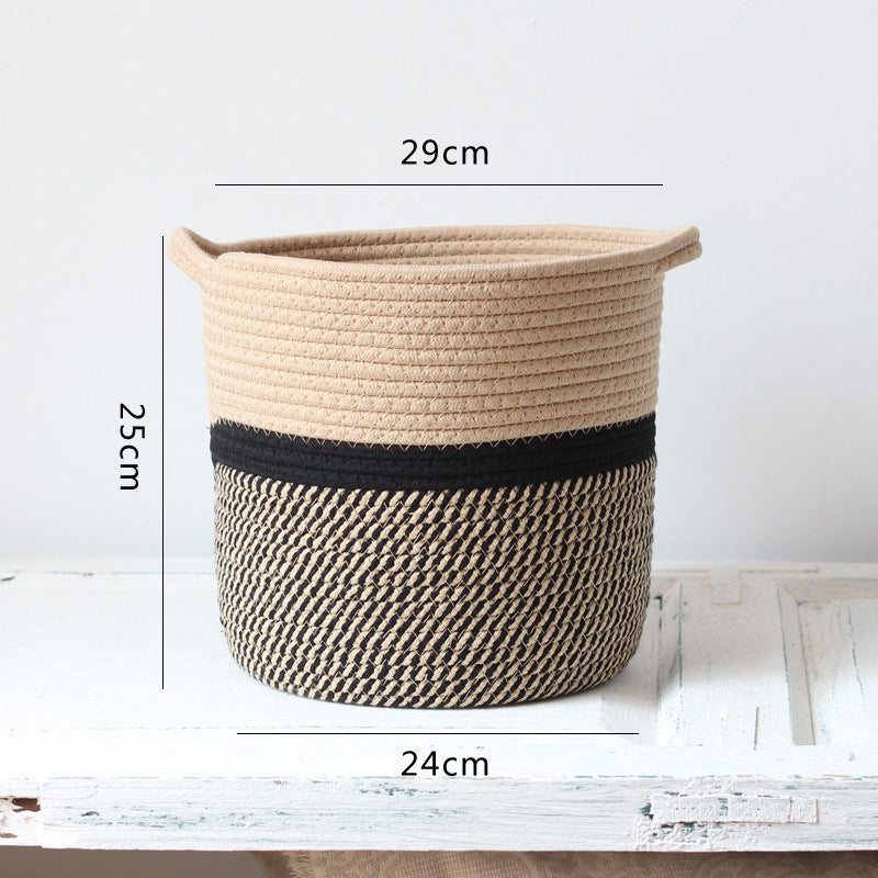 Handcrafted storage basket with handles Kalsten