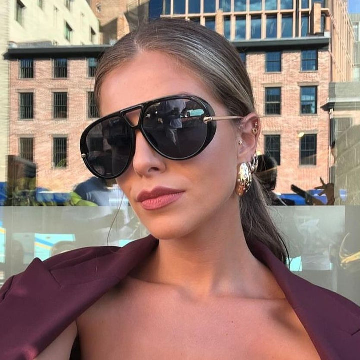 Women's stylish pilot sunglasses with luxurious metal frame Kalsten