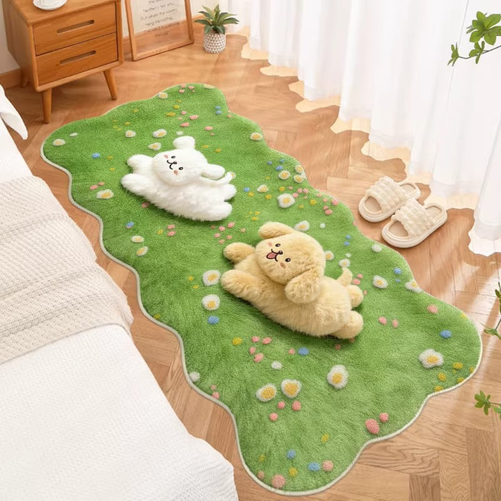 Plush Cartoon Bear-Themed Area Rug