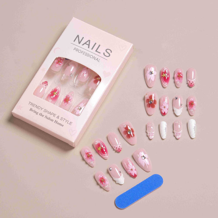 Elegant Floral Design Press-On Nail Set Kalsten