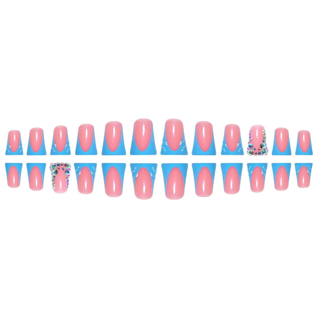 Decorative Press-On Nail Art Extensions with Rhinestone Accents Kalsten