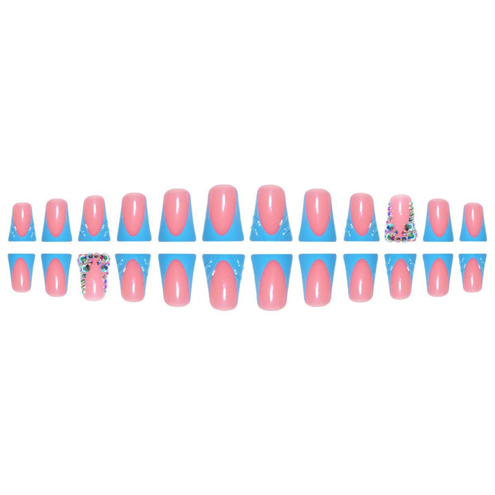 Decorative Press-On Nail Art Extensions with Rhinestone Accents Kalsten