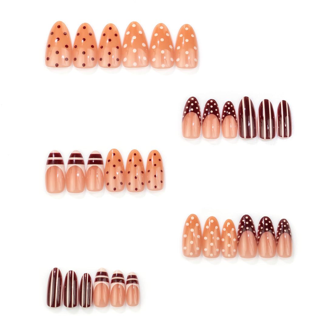 Artistic Chocolate-Inspired Stiletto Press-On Nail Set Kalsten