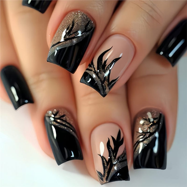 Glamorous Artistic Press-On Nails with Elegant Design Kalsten
