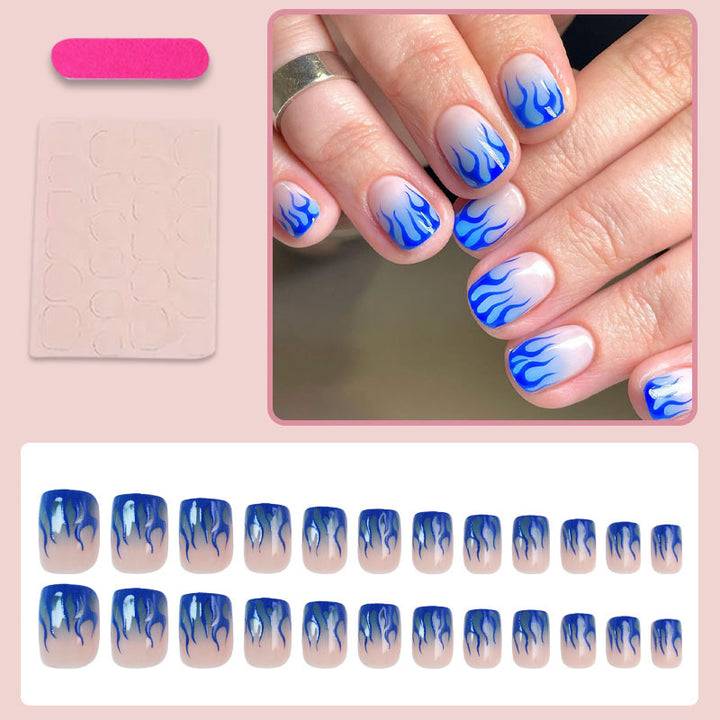 Nail set with creative flame designs Kalsten