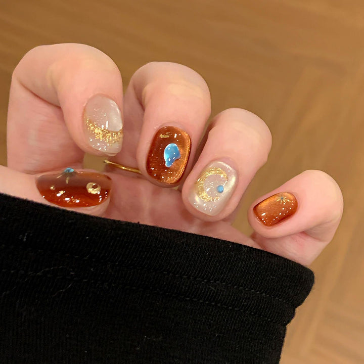 Artificial nails with glamorous metallic effect Kalsten
