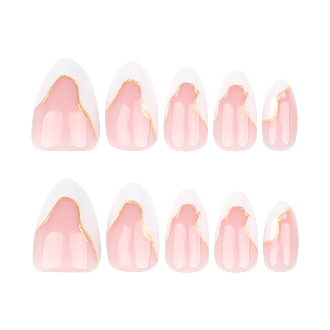 Elegant artificial nails with gold accents Kalsten