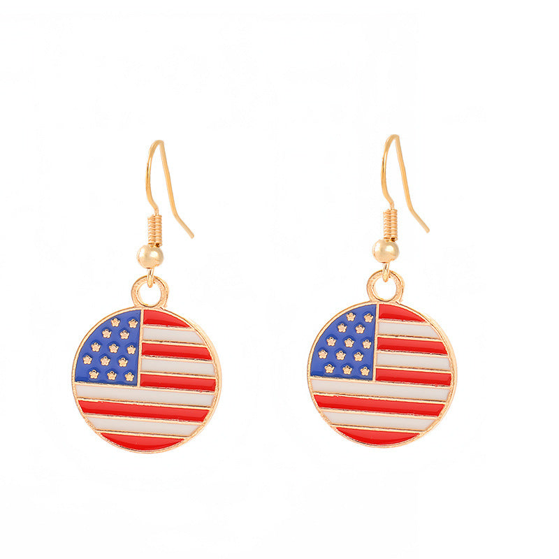 Women's nan patriotic horseshoe enamel dangle earrings with star-accented design and fishhook findings Kalsten