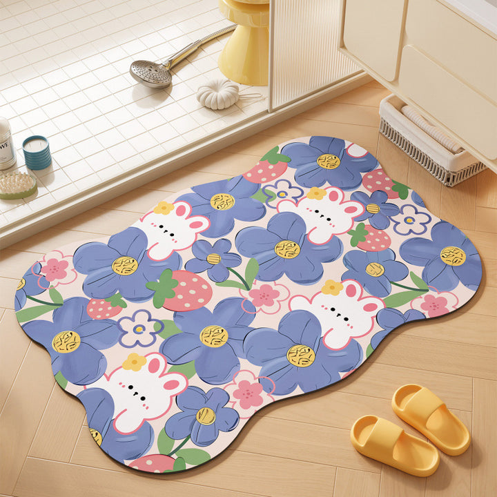 Floral-Themed Soft Bath Mat