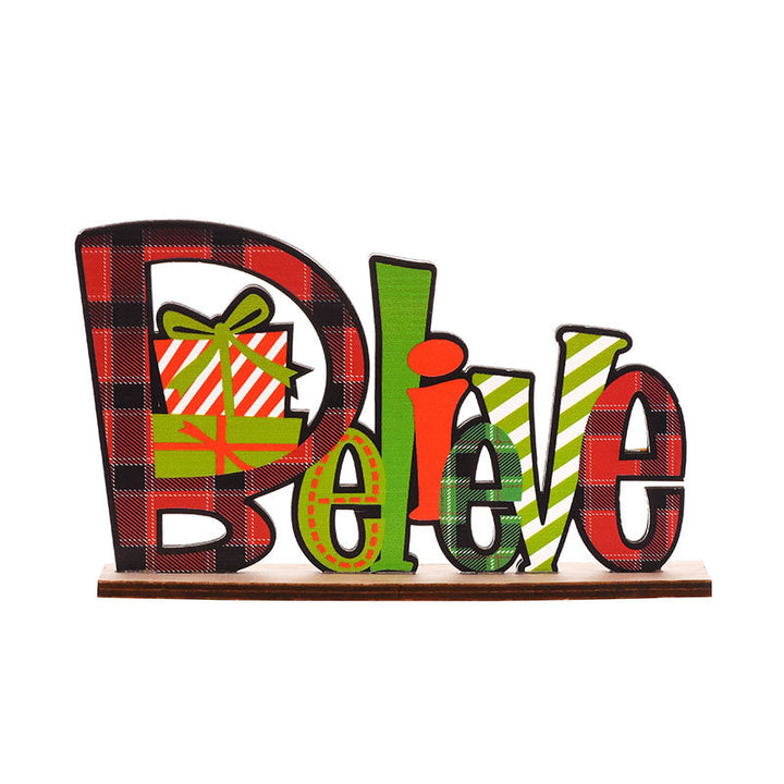 Decorative Christmas Table Block Sign Kalsten