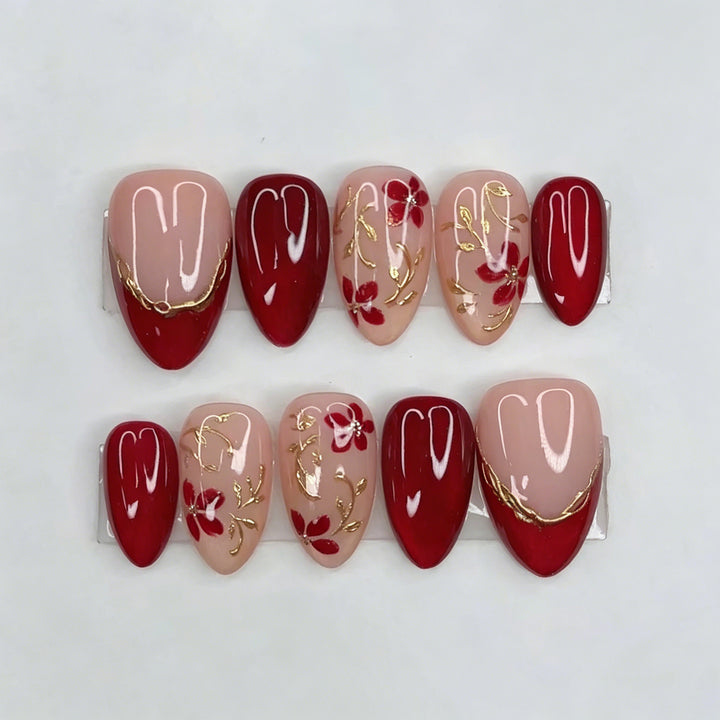 Artistic Floral Press-On Nail Art Set Kalsten 1790636459