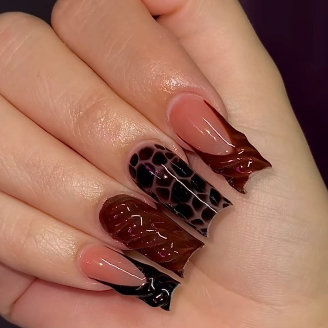 Artistic Abstract Press-On Nail Enhancements Kalsten