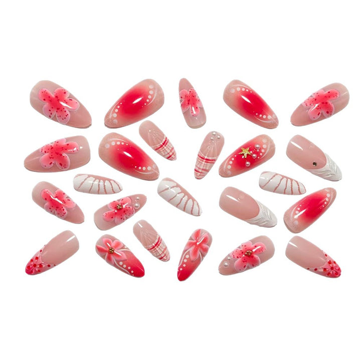 Artificial nails with 3D flower decoration Kalsten