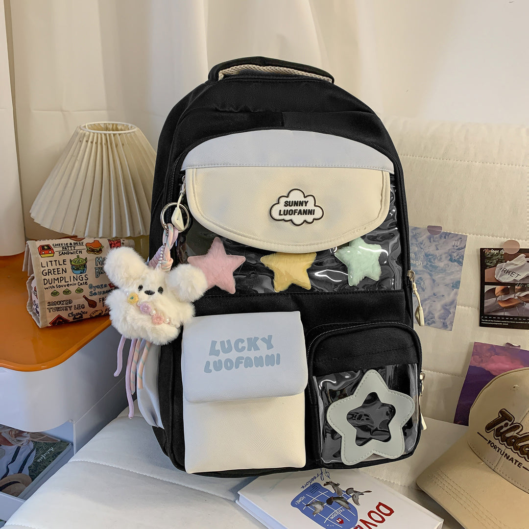 Deluxe Star-Embellished Casual Backpack Kalsten