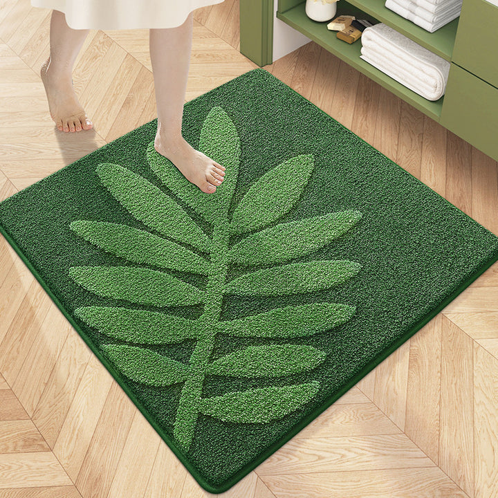 Floral Patterned Plush Bath Mat Kalsten