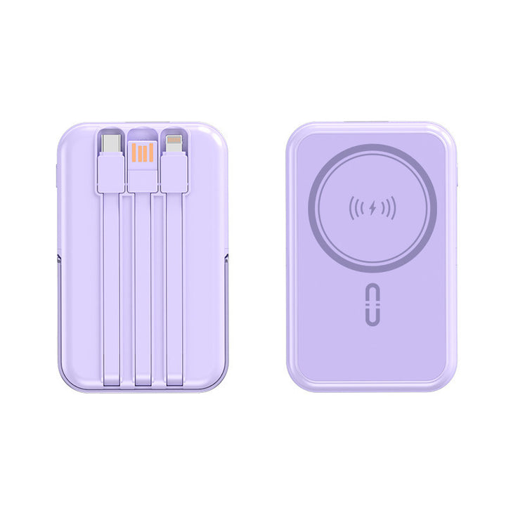 Powerbank with integrated charging cables and wireless charging function Kalsten