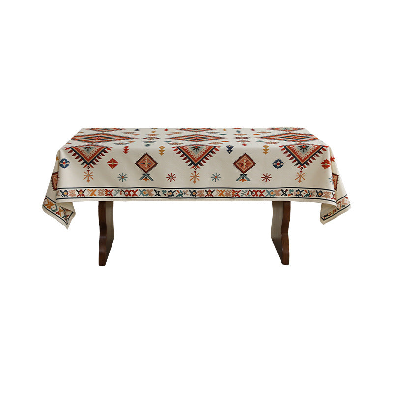 Printed rectangular tablecloth made of cotton blend with paisley border Kalsten