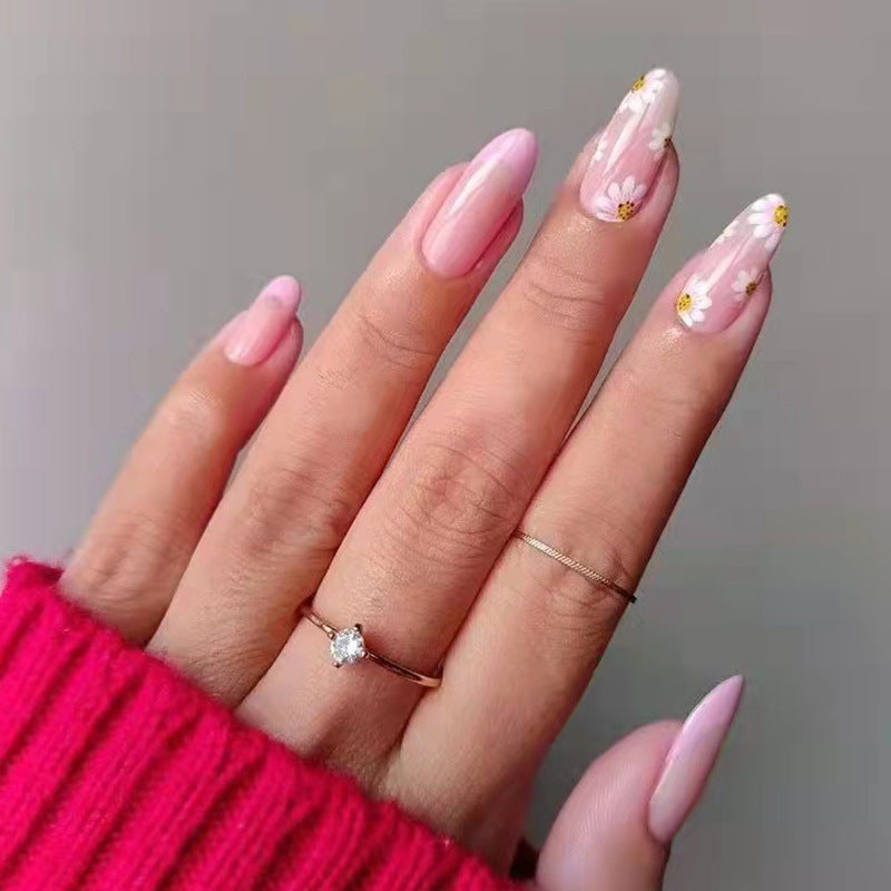 Artful Nail Extensions with Floral Design Kalsten