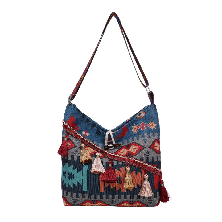 WoEthnic Patterned Flap Hobo Bag Kalsten