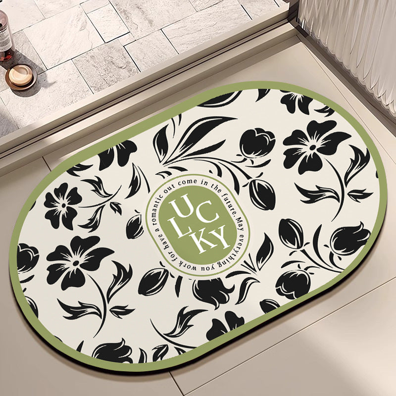 Oval Floral Bath Mat Kalsten