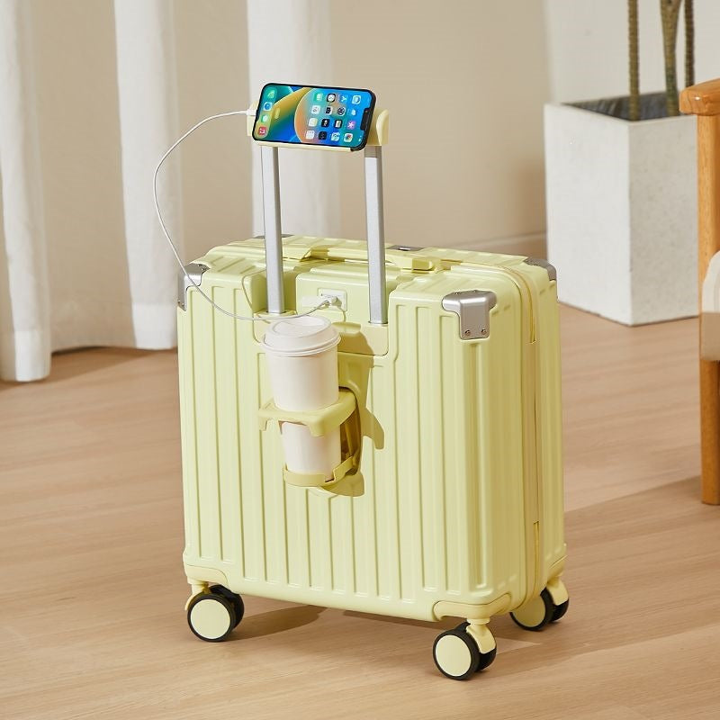 Hard-Shell Luggage With Integrated USB Port And Practical Cup Holder Kalsten