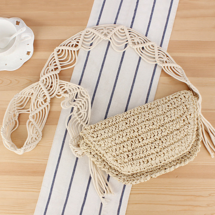Macramé Shoulder Bag with Elegant Fringe Decoration Kalsten