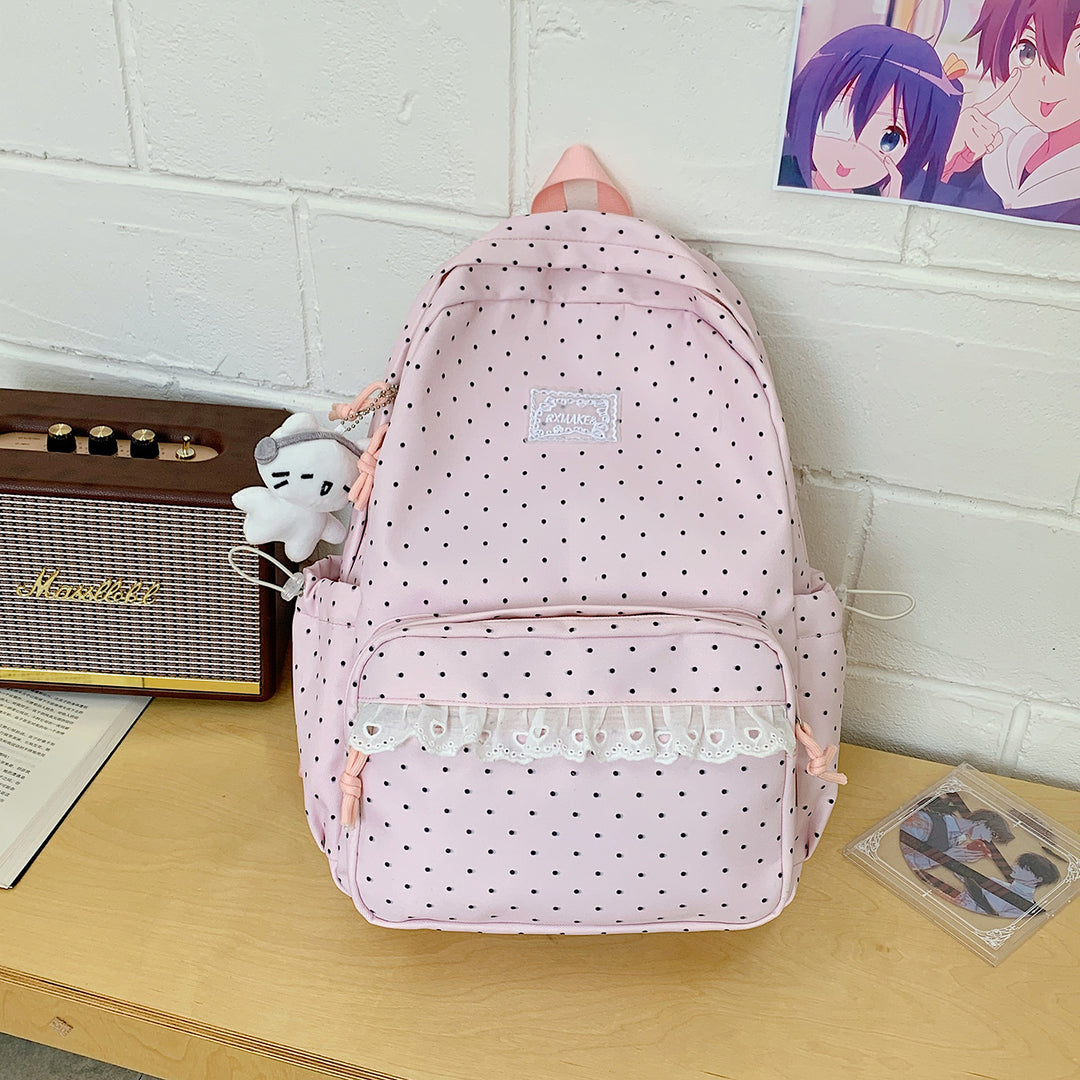 Playful Polka Dot Pattern School Backpack Kalsten