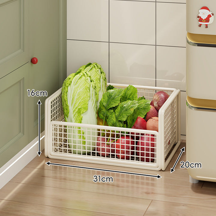 Two-Tier Metal Mesh Pantry and Countertop Produce Storage Rack with Deep Ventilated Baskets