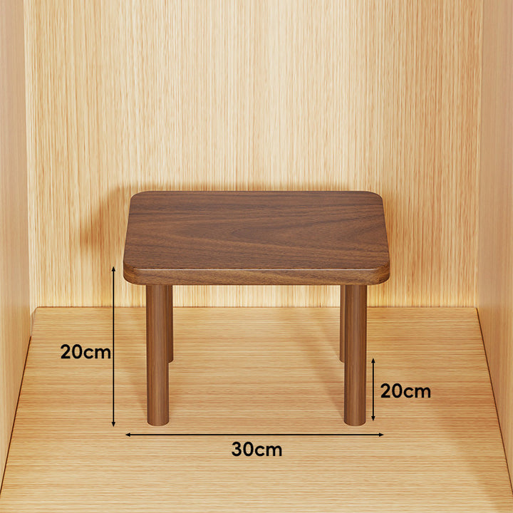Height-Adjustable Rectangular Wooden Riser Table with Detachable Round Legs