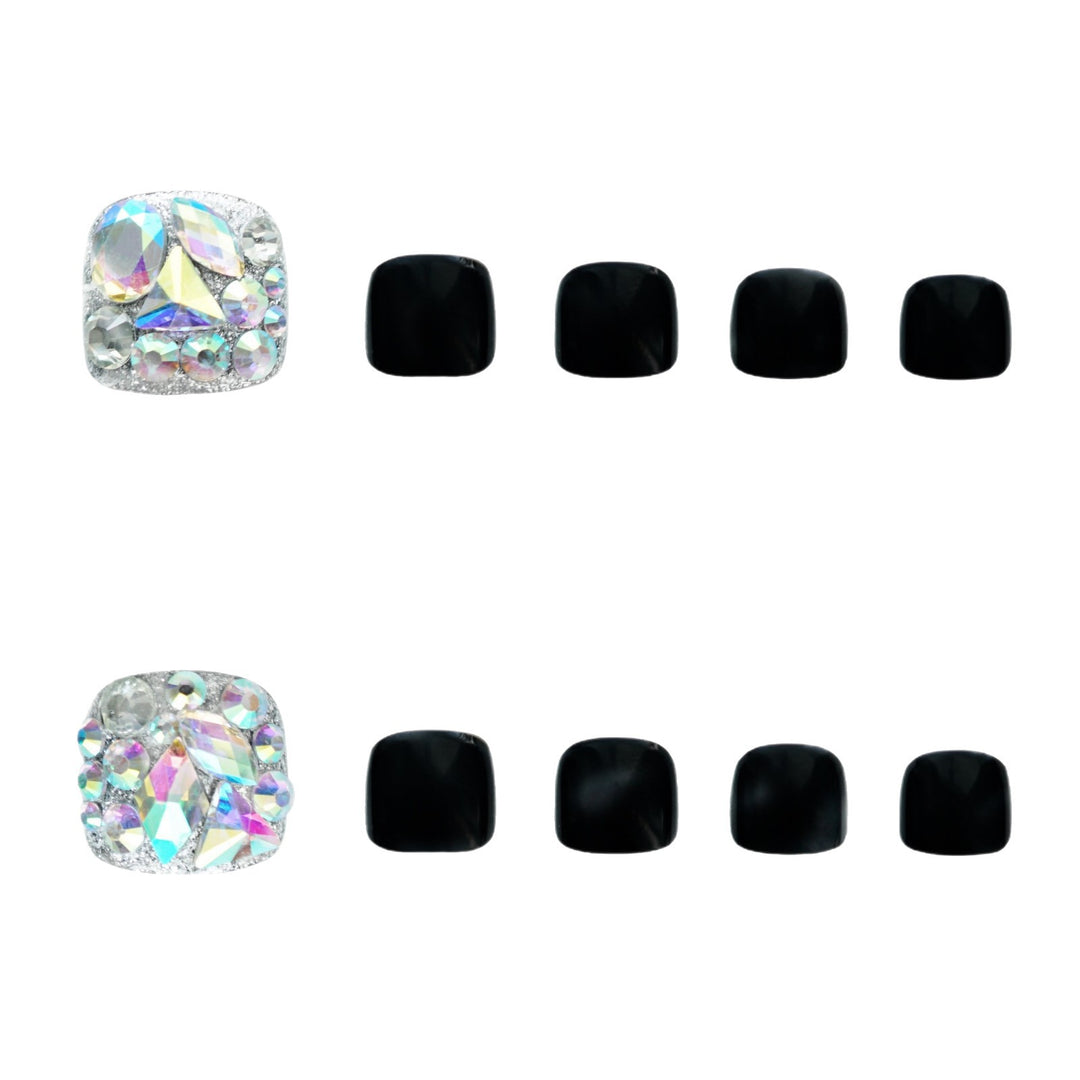 Premium Rhinestone-Embellished Press-On Toenail Set Kalsten