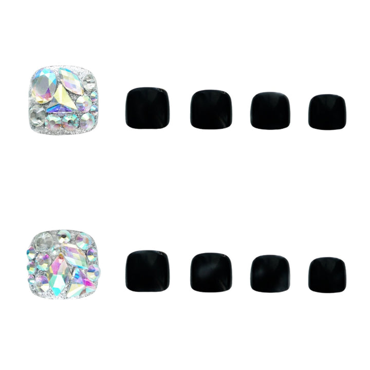 Premium Rhinestone-Embellished Press-On Toenail Set Kalsten