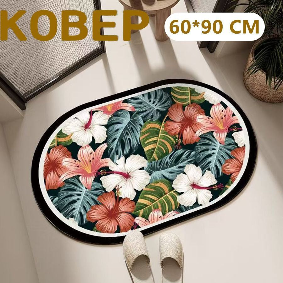 Decorative Floral Pattern Area Mat