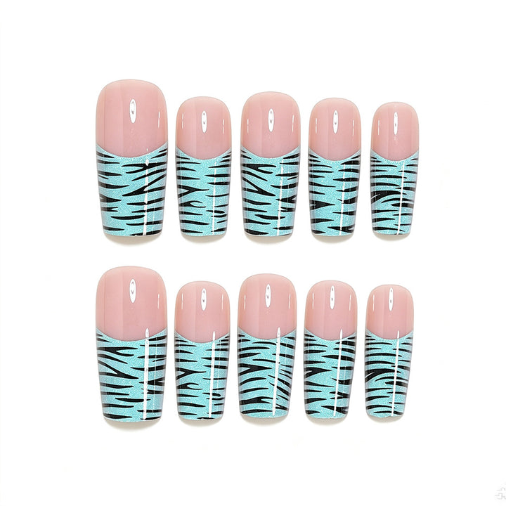 Artistic Long French Tip Nail Art Wraps Kalsten