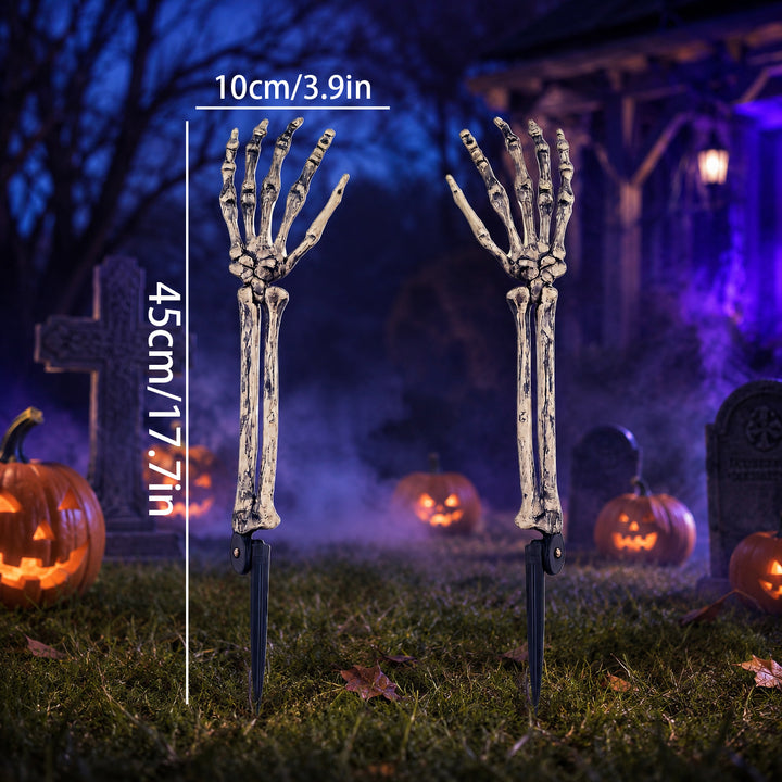 Creepy Halloween decor skeleton tree trunks Kalsten