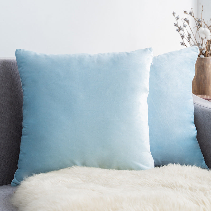 Ultra-Soft Velvet Square Decorative Pillow Cover with Minky Back and Invisible Zipper