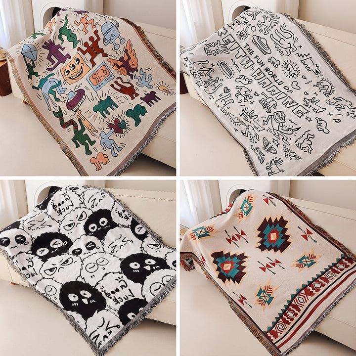Artistic Cat-Themed Throw Blanket