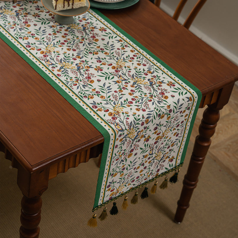Embroidered Floral Pattern Table Runner