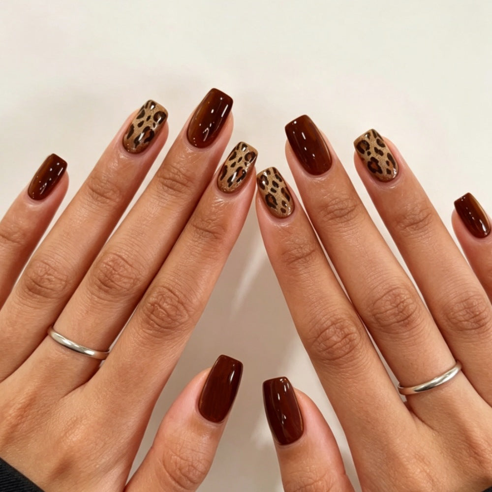 Artistic Leopard Print Nail Enhancements