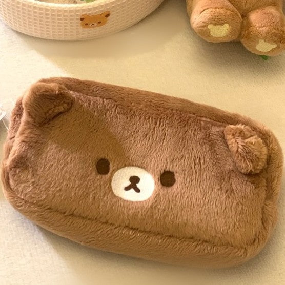 Plush Bear-Shaped Zippered Pouch