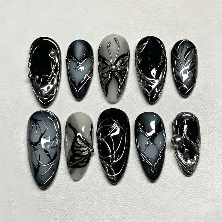 Manual Artistic Press-On Nail Set