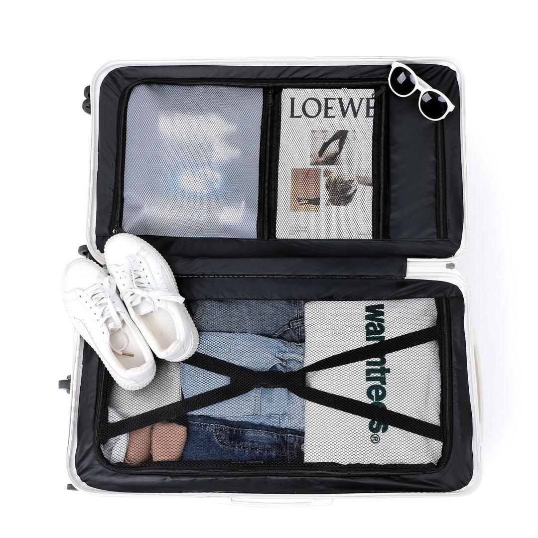 Unisex Multi-Functional Hard Shell Luggage with Beverage Holder Kalsten