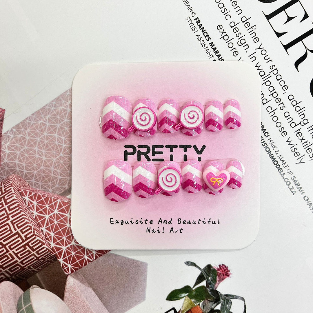 Artistic 3D Decorated Press-On Nail Set Kalsten
