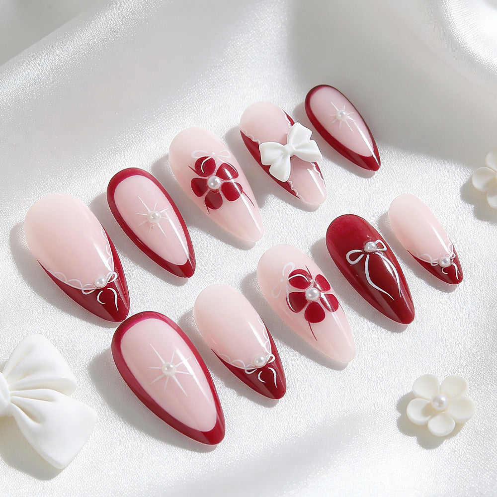 Artistic 3D Floral Press-On Nails Kalsten
