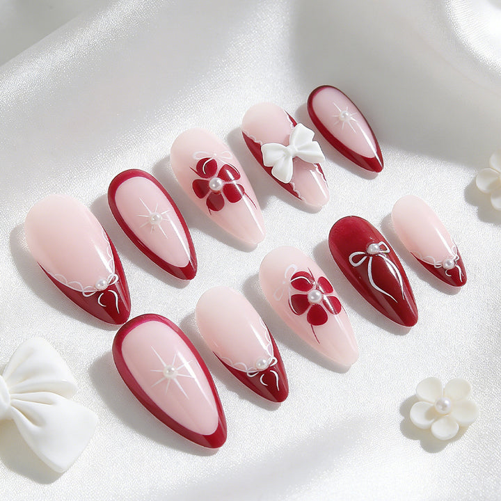 Artistic 3D Floral Press-On Nails Kalsten