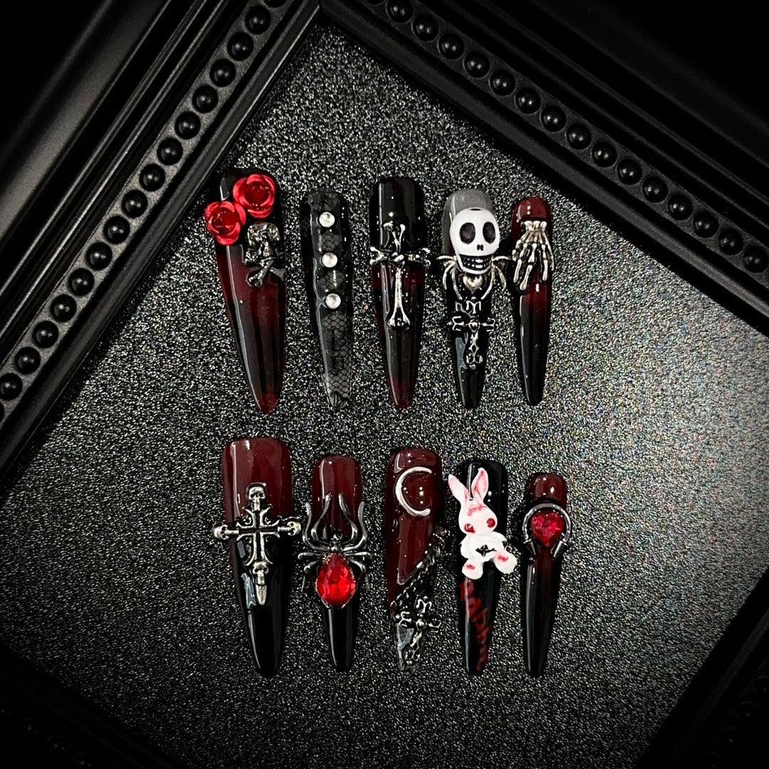 Gothic-Themed Decorative Nail Art Set