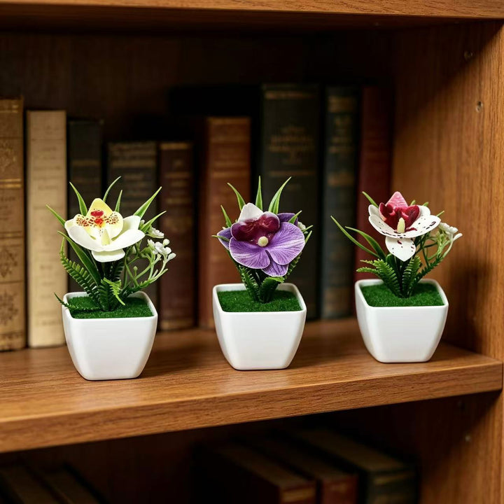 Small Potted Artificial Orchid Arrangement
