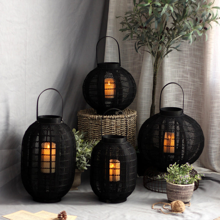 Elegant metal lantern with net design Kalsten