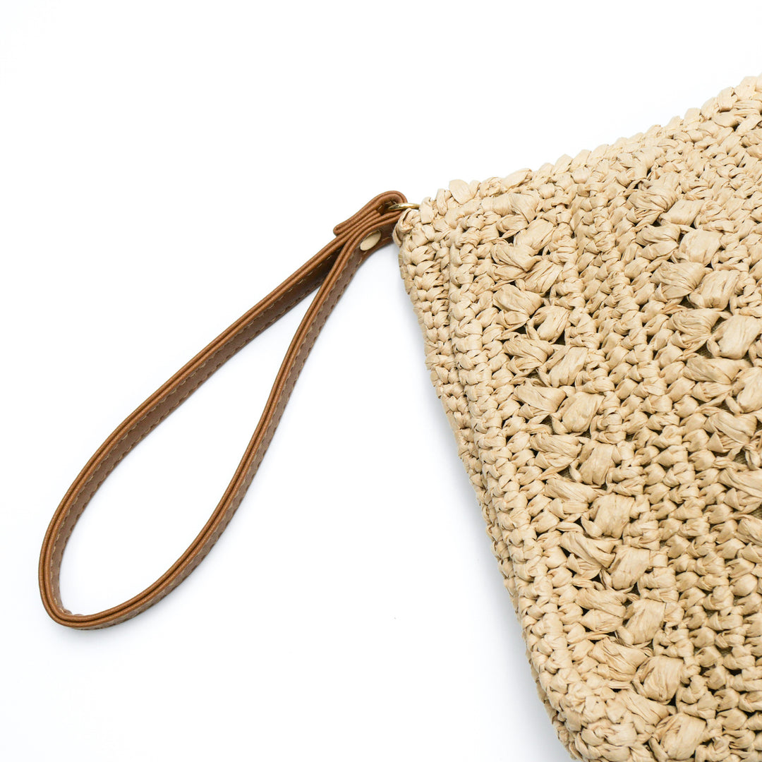Woven natural material handbag with tassel Kalsten