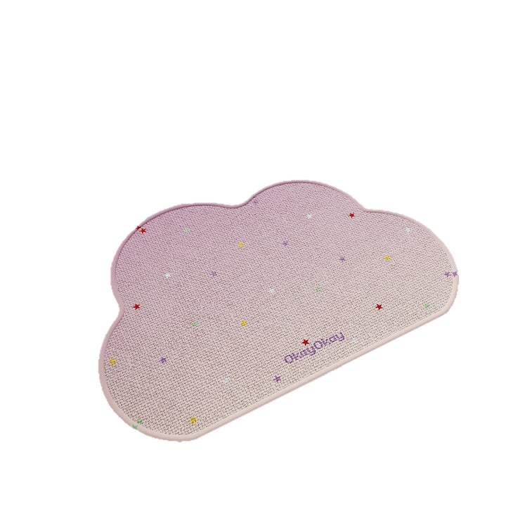 Cloud-Shaped Plush Microfiber Absorbent Non-Slip Bath and Entry Rug