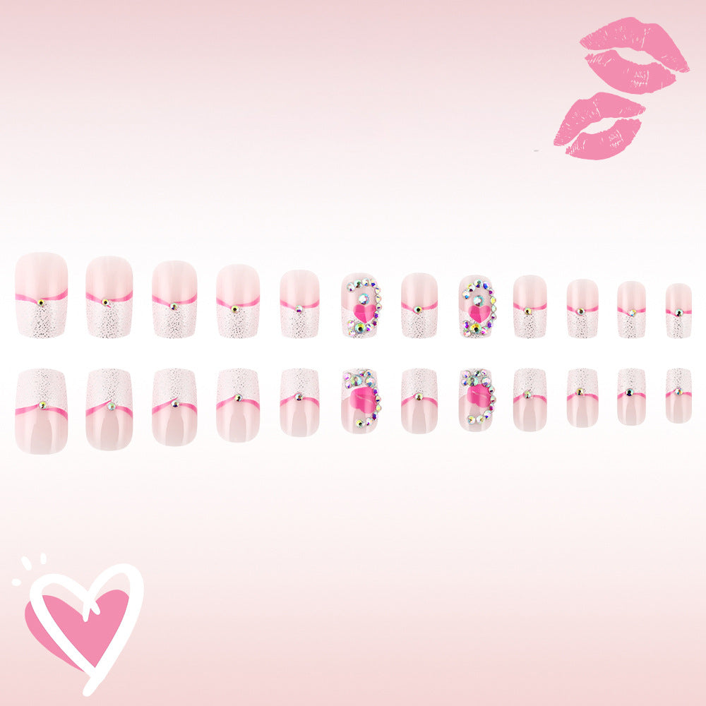 Decorative Crystal-Embellished Press-On Nail Art Kalsten
